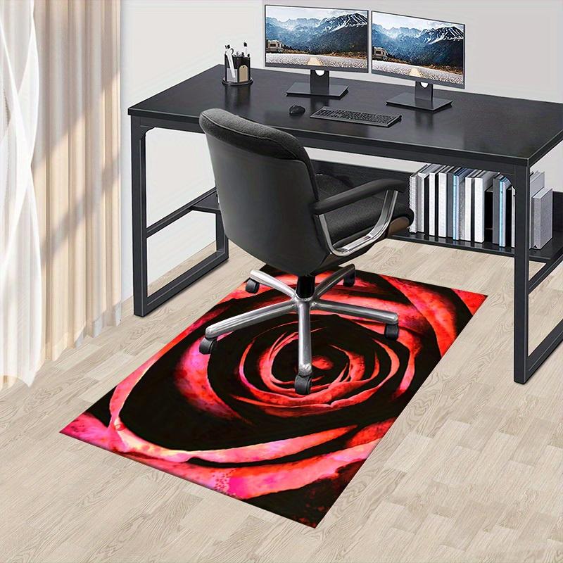 1pc Rose Swirl Themed Rug for Home Decor, Non-slip Office Carpet, Chair Mat, Outdoor Mat, Christmas and Halloween Gifts-0731022