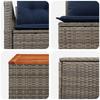 Sofa Set 8 Pieces Gray and Navy Blue Poly Rattan and Steel