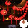 Solar-Powered New Year Lantern String Lights with Fu Character and Lucky Bag Design
