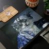 Cute Animal Cat Print Linen Dining Table Mats Kitchen Placemat 30X40cm Coasters Pads Bowl Cup Mat