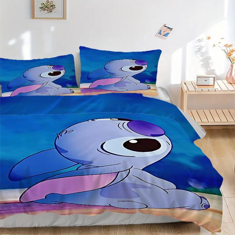 3pcs Stitch Alien Bedding Cover Set, Fashion Classic Popular Print Bedding Set, Soft Comfortable, All Season Use, For Bedroom, Guest Rooma0819171