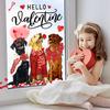 Valentine's Day Window Clings Window Stickers Love Heart Dog Double-Sided Glass Decals for Wedding Anniversary Home Office Classroom Party Wall