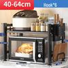 Two-Layer Telescopic Carbon Steel Microwave Oven Rack for Countertop Storage