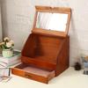 35*27*23cm1pc Vintage Women's Jewelry Wood Drawer Storage Box with Glass lid,Nordic Retro Style Dust-proof Sorting Makeup Cabinets.