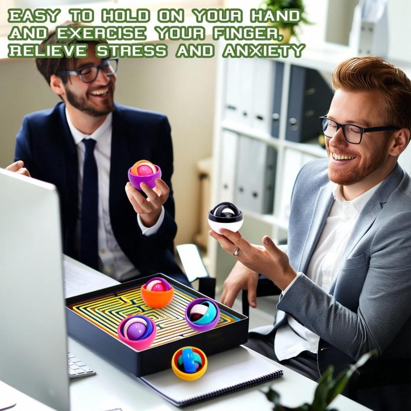 Fidget Toys Spinner Gyro Ball Infinite Flip Decompression Toy ADHD Autism Stress Relief Toy for Kids Adults Party Favor Gift