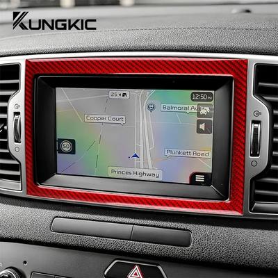 Car Central Control Screen Real Soft Carbon Fiber Sticker for KIA Sportage 2017 2018  LHD RHD Interior Trim Accessories