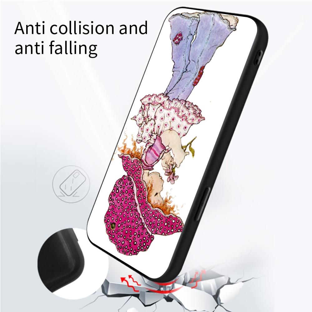 Etui na telefon komórkowy dla iPhone 14 12 Mini 11 Pro X Xs Max Xr 8 7 6 6s Plus Czarne TPU Fundas Silikonowe Capa Wzór Sarah Kay
