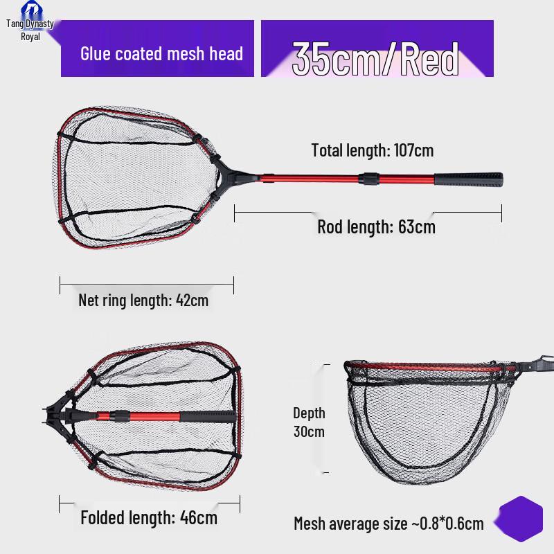 Folding Fishing Landing Net with Aluminum Pole
