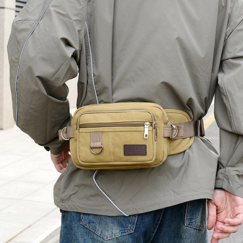 Men's New Chest Bag Simple Commuter Canvas Fashion Purse Large Capacity Light Out One Shoulder Messenger Bag.