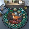 Dinosaur Glass Window Round Area Rug Under Office Chairs Bedroom Living Room Home Decor