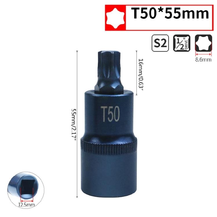 Torx Screwdriver Bit 1/2inch Socket Bits Adapter T30 T40 T45 T50 T55 T60 T70