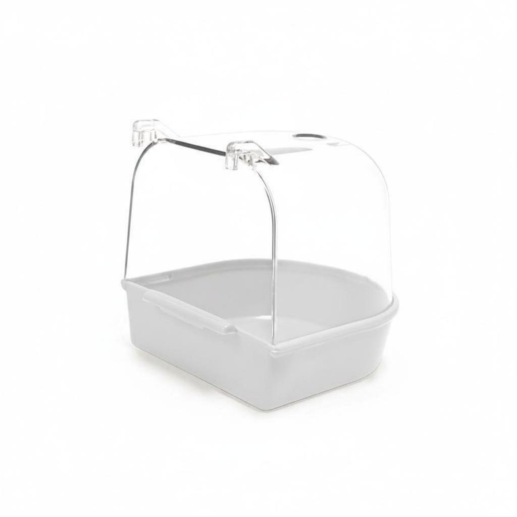 Hanging Bird Bathing Container Clear Plastic Bathtub Bird Pool Bird Cage Bathroom for Garden Birds and Small Pets