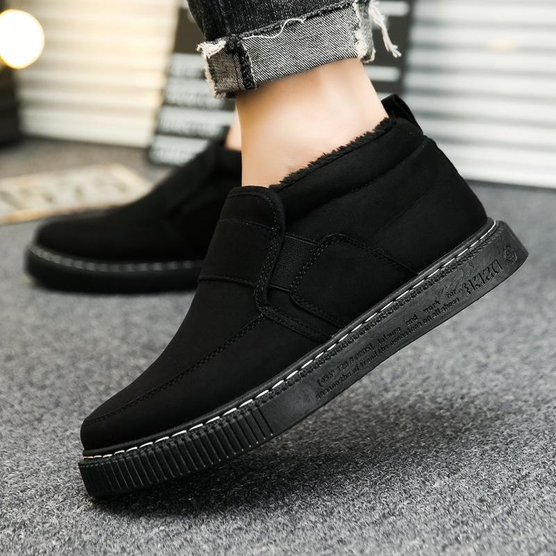 Cotton Men Ankle Boots Autumn Winter Plush Warm Slip-on Mens Loafers Shoes for Home 2024 New Arrivals Low Top Winter Snow Boots