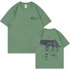 Funny Wolf Anatomy Graphic T-shirt Unisex Women Casual Oversized Short Sleeve T Shirts Unisex's Vintage Cotton T-shirts Unisex Streetwear