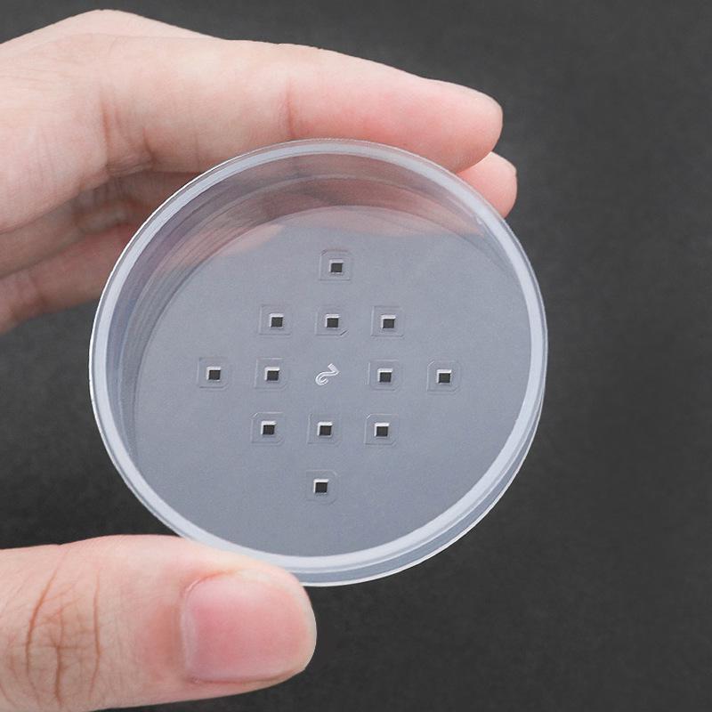 10g Přenosný plnitelný box na sypký pudr se síťkou a pudřenkou