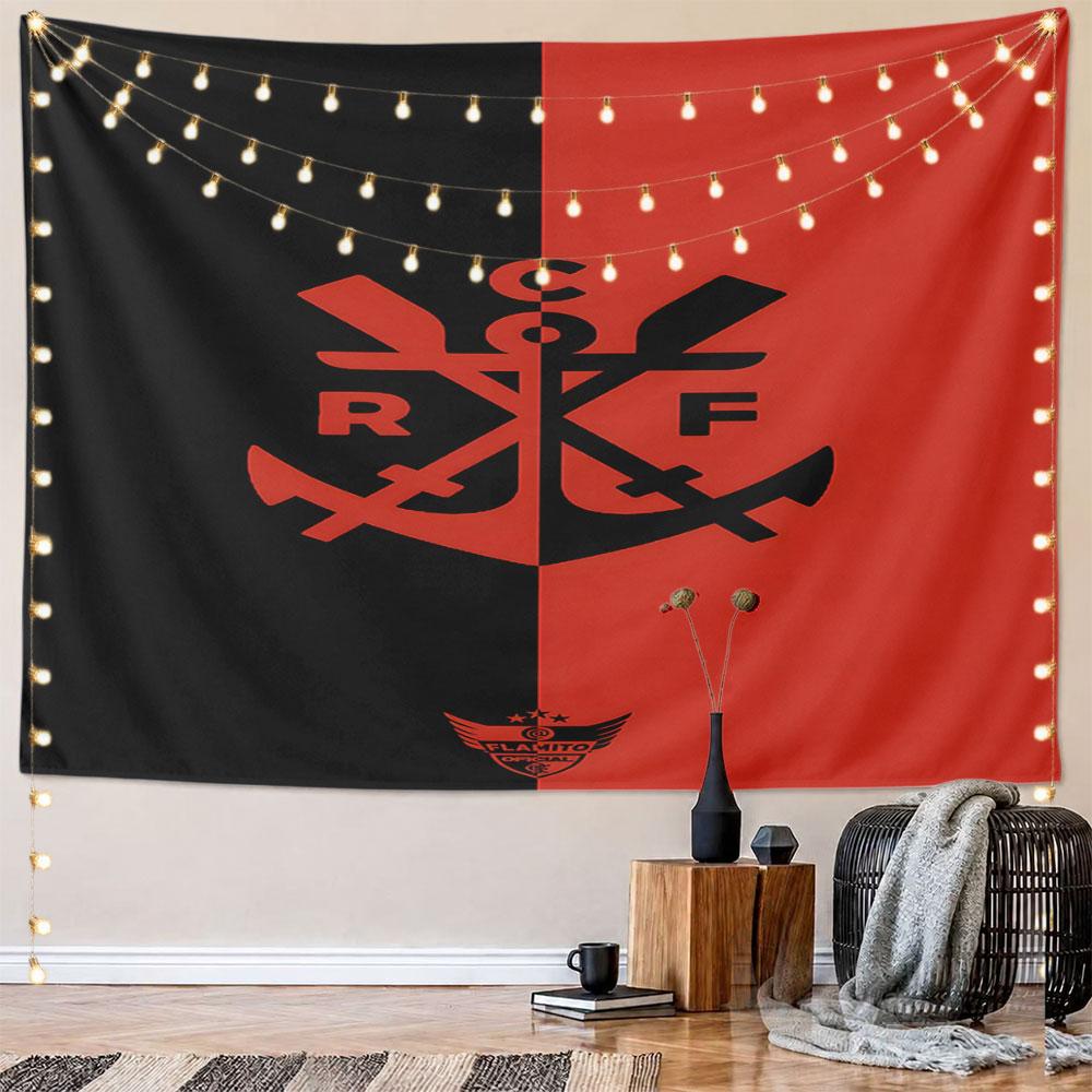 Black and Red Anchor Emblem Design Pattern Wall Hanging Tapestry Decorative Tapestry Home Decor for Bedroom and Living Room