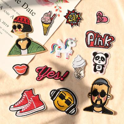 Embroidery Character Letter Badge Patch DIY Handmade Accessories Luggage Clothing Accessories Chapter Boy Embroidery Cloth Sticker