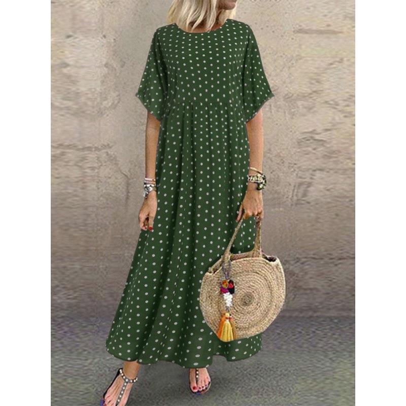 2022 Summer Trend: Plus Size Women's Polka Dot Dress In Fresh European & American Style