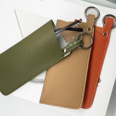 Damen Herren Brillenetui Tragbar Leder Weich Halter Taschenetuis Schlank Reisebeutel für Sonnenbrillen Brillen Lesebrillen