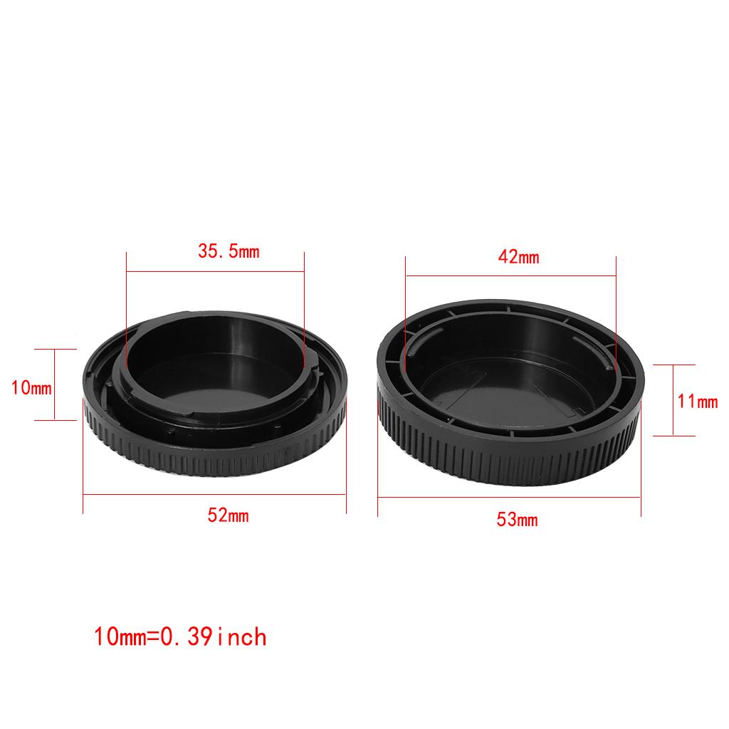 Rear Lens Body Cap Camera Cover Set Dust Screw Mount for Protection Plastic Black Replacement for Olympus for Panasonic