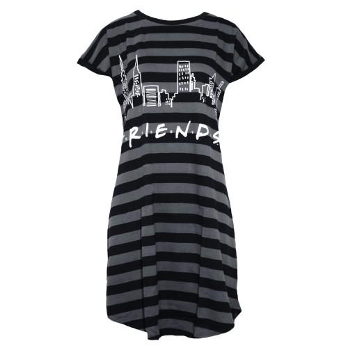 Friends Womens/Ladies Striped Nightie