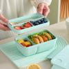 960/1250 Ml Double-layer Lunch Box Wheat Straw Lunch Container Stackable Meal Container  Student