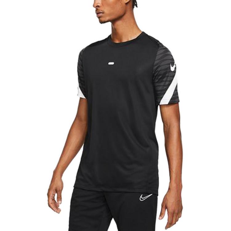 

Nike Футболка Dri-Fit Color Block Fitness Running Quick-Dry Breathable Sports с коротким рукавом для мужчин, черные CW5845-010 XL