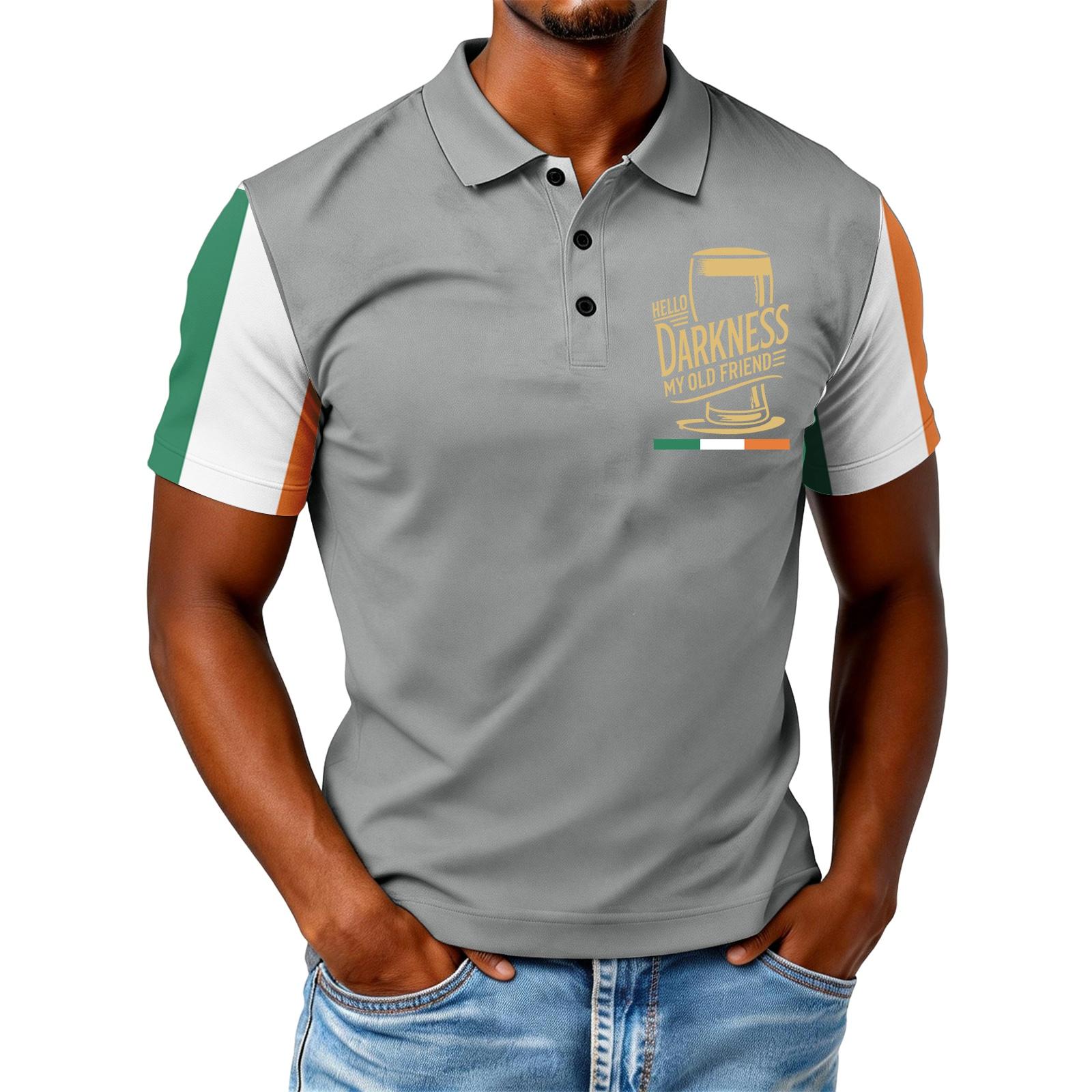 

Men s loose and casual flag letter print T-shirt short-sleeved top XXL
