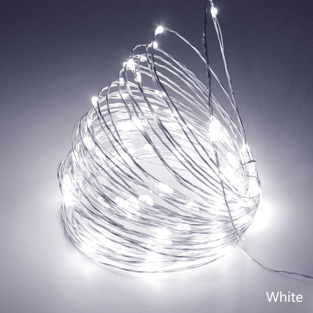 1pcs USB Powered LED String Lights 5M 50leds / 10M 100leds Silver Wire Fairy Garland for New Year Wedding Christmas Holiday Gift