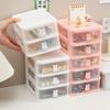 Mini Desktop Storage Cabinet with Transparent Drawers Cute Rabbit Plastic Stationery Makeup Organizer Table Organizer Management Storage Box