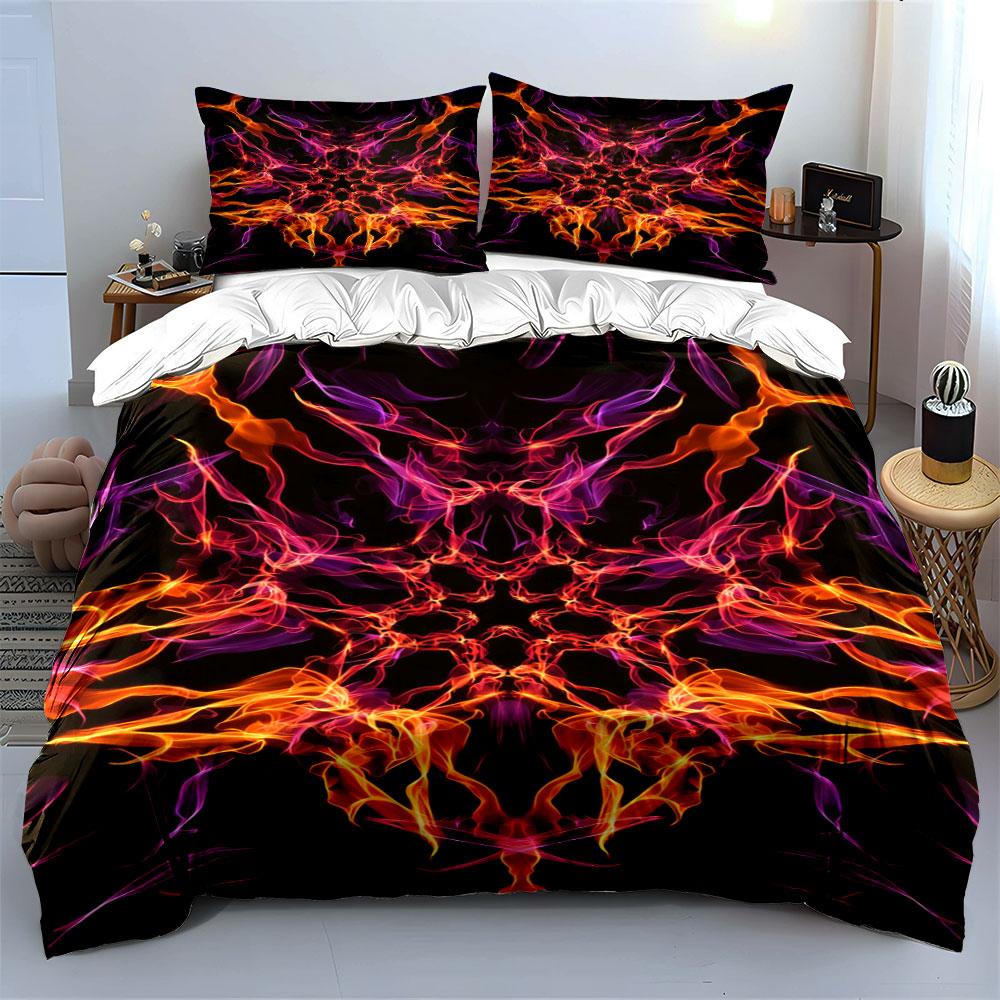 Abstract fiery smoke pattern. Bedding sets Duvet cover sets Duvet covers Pillowcases(1 * Duvet Cover 2 * Pillowcases, without duvet insert)