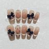Nosit brnění Jednoduché francouzské kočičí oko Puntíkovaná mašlička Nail Art Odnímatelný kousek umělého nehtu