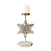 Iron Candle Holders Stand with Christmas Snowflake Star Butterfly Tree Pattern Candlestick for Home Tabletop Decoration