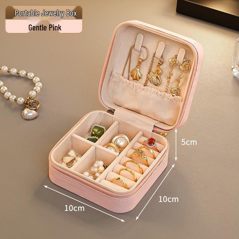 Exquisite Travel Jewelry Organizer: Compact, High-Capacity Box for Earrings, Rings, and Necklaces with Anti-Oxidation Protection