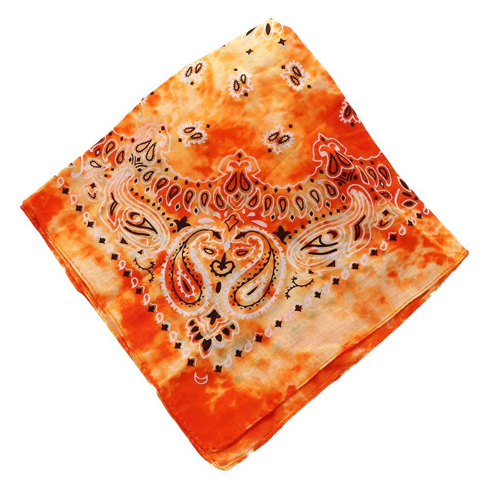 Square Scarf Hair Band Neck Scarf Cotton Bandana Hip Hop Paisley Headband Kerchief Neck Wrap Cashew Tie-dye Seamless Scarves DIY
