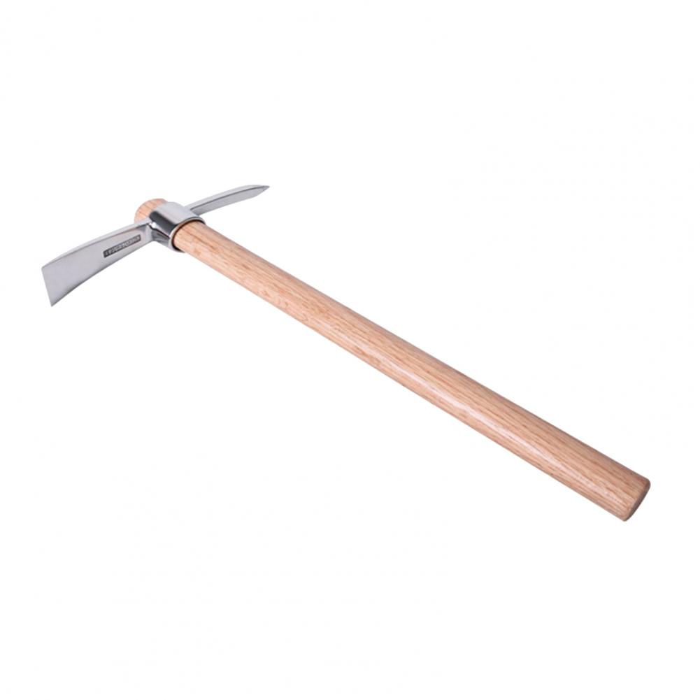 

Wooden Handle Pickaxe Ergonomic Pickaxe Durable Stainless Steel Double Headed Pickaxe with Wooden Handle for Gardening Soil