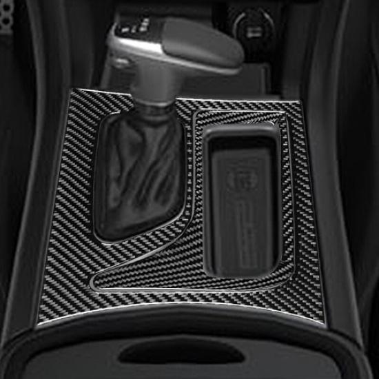 2pcs Carbon Fiber Console Gear Shift Box Panel Cover For Dodge Charger 2015-