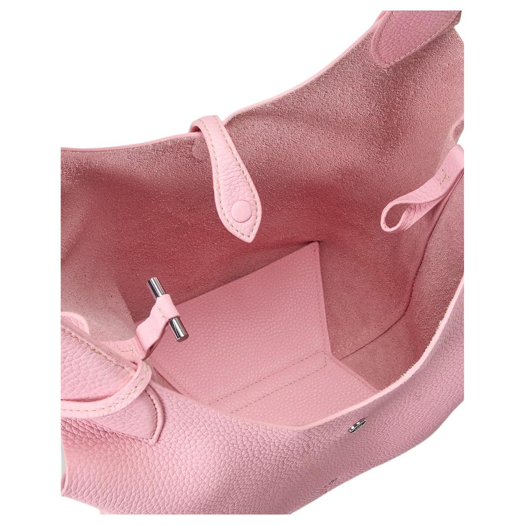 Polo Ralph Lauren Solid Color Trendy Snap Closure Small Calfskin Tote Bag Women tote bags Blush-Pink 428938031006