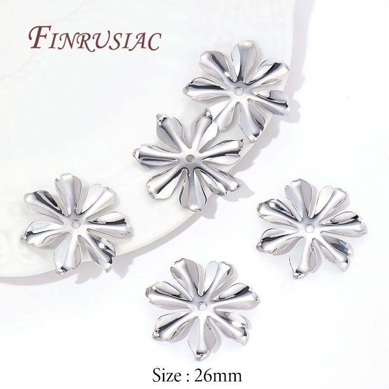 8.5mm Spacer Bead Caps 18K Gold Plated Brass with Zircon Flower Bead End Caps For Jewelry Making Supplies DIY Accessories