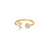 Dainty Zircon Butterfly Open Ring For Women Party Elegant Gold Color Multiple Butterflies Animal Anillos Stainless Steel Jewelry