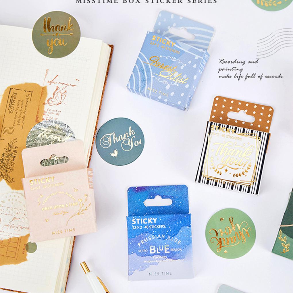 46 Pieces/Set Party Round Paper Sticker Gift Bag Favor Pouch Self Adhesive Label Decoration Packaging Accessories