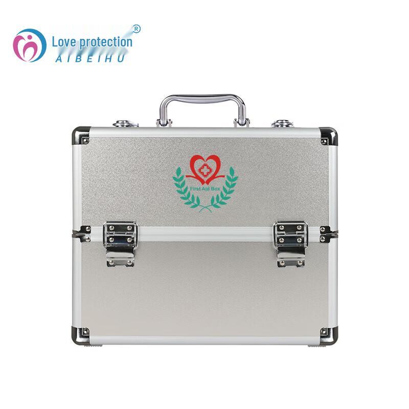 AIBEIHU 14-inch Double-Open Aluminum Alloy Empty First Aid Kit