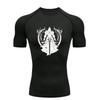 Men's Sports T Shirt Training Fitness Gym Jogging Running Workout Compression Shirt Black Knight Design
