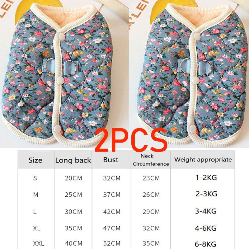 Puppy Floral Vest Pet Clothing Dog Fleece Coat for Dogs Jackets for Small Dogs Winter Jacket for Pet Luxury Clothes XGMY05