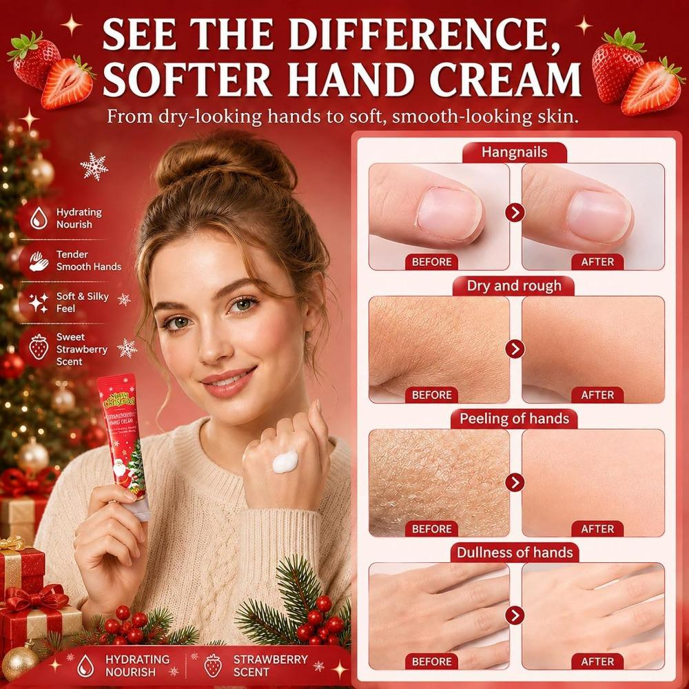 20 PCS Christmas Stocking Stuffer,Strawberry Hand Cream Gift Set for Women