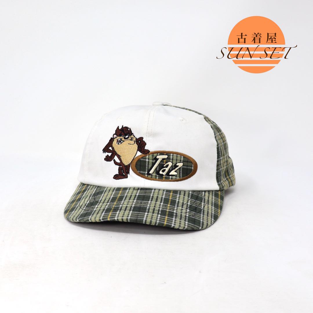 

[USED] 90s Vintage Looney Tunes Taz Check Cap, Rare, Embroidered