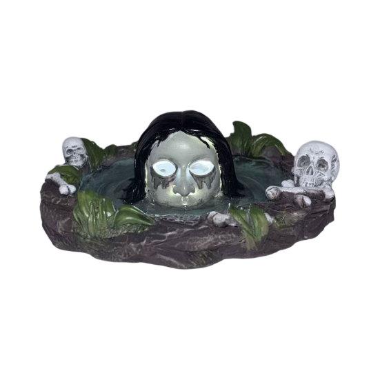 Yousheng Halloween Scary Ghost Ashtray, Spooky Resin Water Ghost Skull Ash Tray for Living Room, Home Office Desk Decor