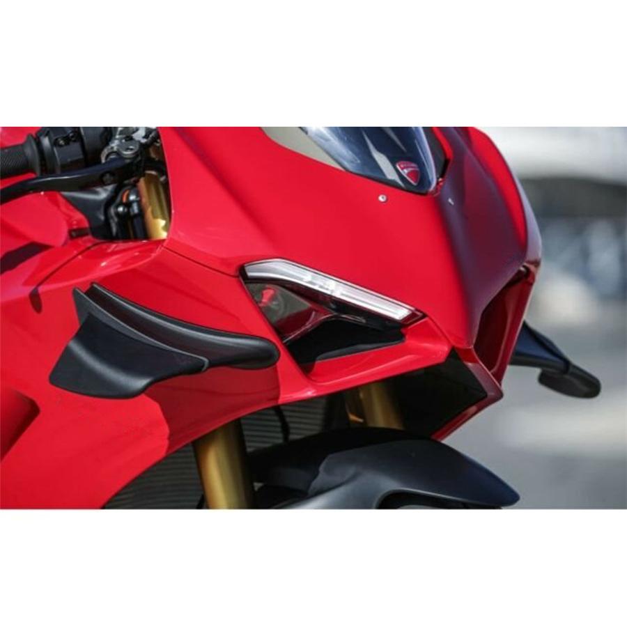 2pcs Motorcycle Side Winglet Wind Fin Spoiler Trim Cover Air Deflector ABS Black