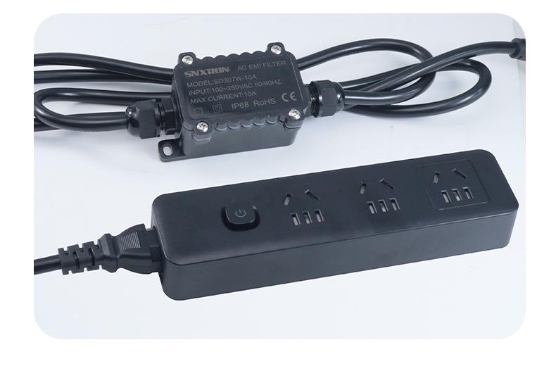 EMI 220V Single Phase 10A Power Cable with C13 Interface & Anti-interference Filter for HIFI Audio