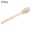 Uxcell Wooden Honey Dipper Sticks, Honeycomb Sticks for Honey Jar Dispensing, Wedding Gift, 140 X 24mm, Pack of 5